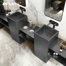 Nordic 304 stainless steel black column washbasin hotel B & B sink sink basin