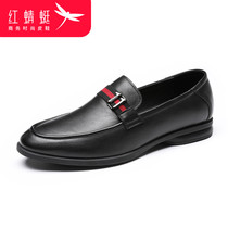 Red Dragonfly mens shoes 2021 spring new business leather shoes mens Korean trend British a pedal leather leather shoes