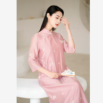 First cicadas Chinese Wind Summer 2022 New high-end gentle fairy Temperament Retro Long Style Improved Qipao Dress dress