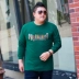 Cộng với phân bón XL nam mùa thu áo thun dài tay chất béo béo lỏng lẻo đặc biệt cotton mùa thu quần áo sơ mi chạm đáy thời trang big size Cực lớn
