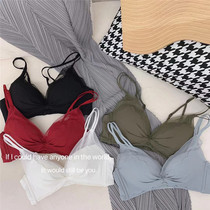 Girl bi bi bi feminine fairy mesh gathered without underwire soft comfort top underwear bra set bra