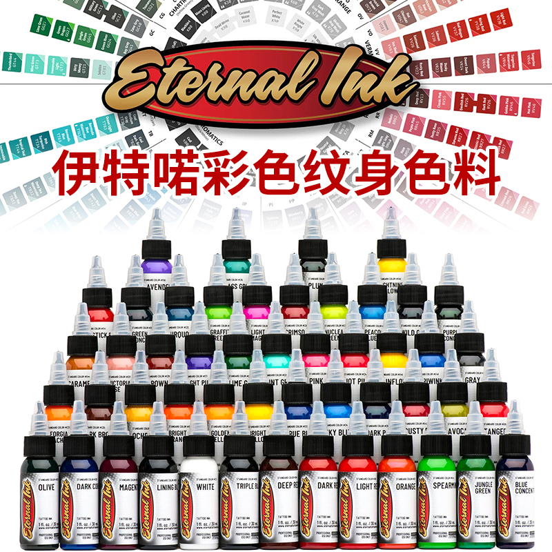 Iteno Tattoo Ink Imported Original Full Set of Colorful Pigments Tattoo Genuine Ink Black Easy to Color