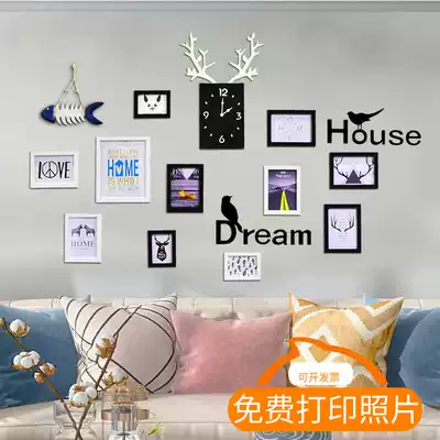 Photo Wall combination creative washing photos made into photo frame hanging wall decoration self-adhesive Net red Mediterranean non-perforated painting