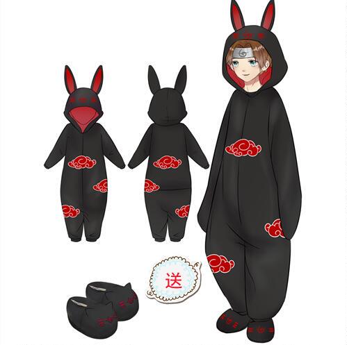 Naruto One-Piece Pajamas Couple Cartoon Anime Nightgown Men and Women Thickened Flannel Two-Dimensional Spring, Autumn and Winter Set