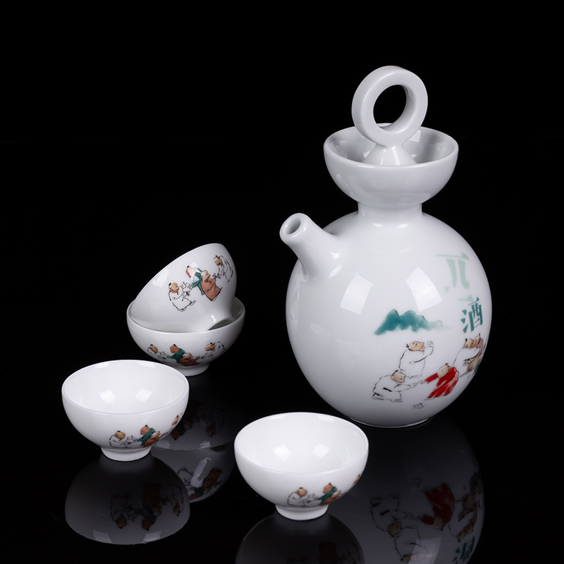 Jingdezhen creative household liquor bottle wine bottle sealed ceramic jars wine bottle is empty suit gift customization