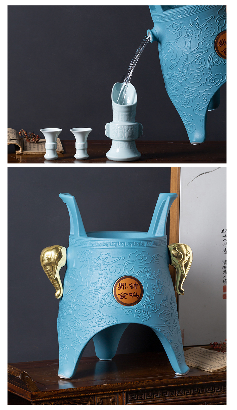 Jingdezhen ceramic jars creative bottle is empty wine bottle seal 10 jins to bronze jack gift customization