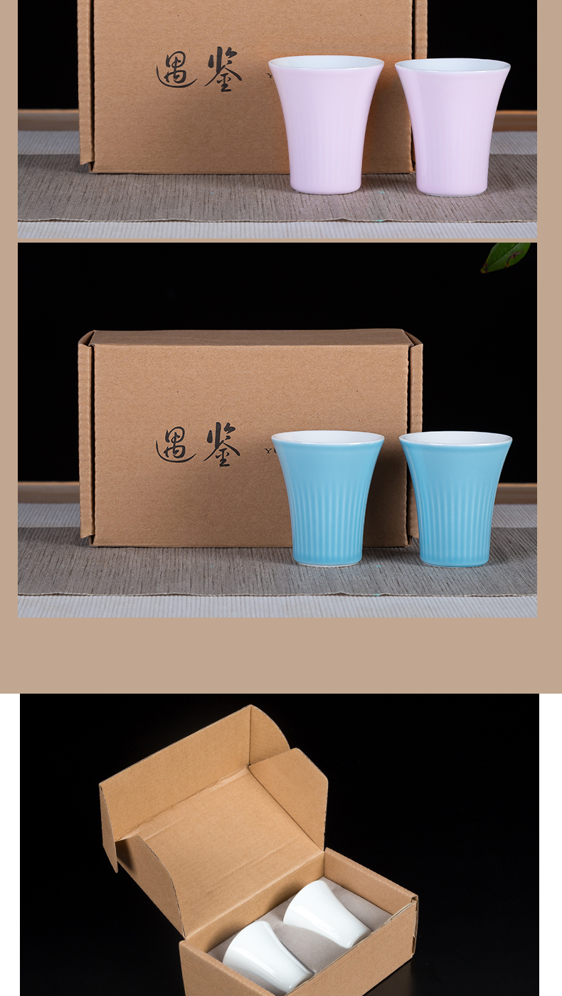 Jingdezhen ceramic small glass koubei creative a small handleless wine cup white household of Chinese style restoring ancient ways liquor cup wine suits for