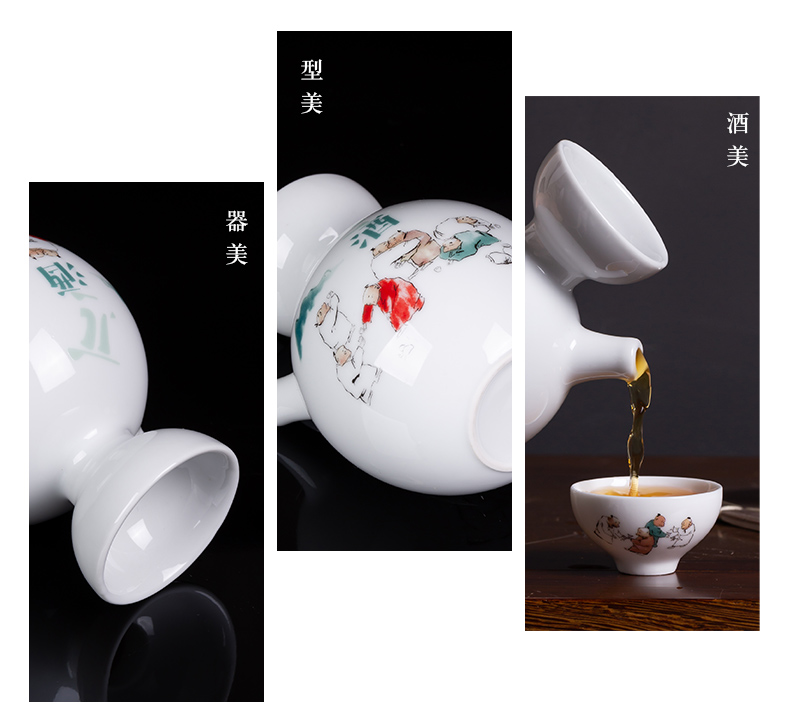 Jingdezhen creative household liquor bottle wine bottle sealed ceramic jars wine bottle is empty suit gift customization