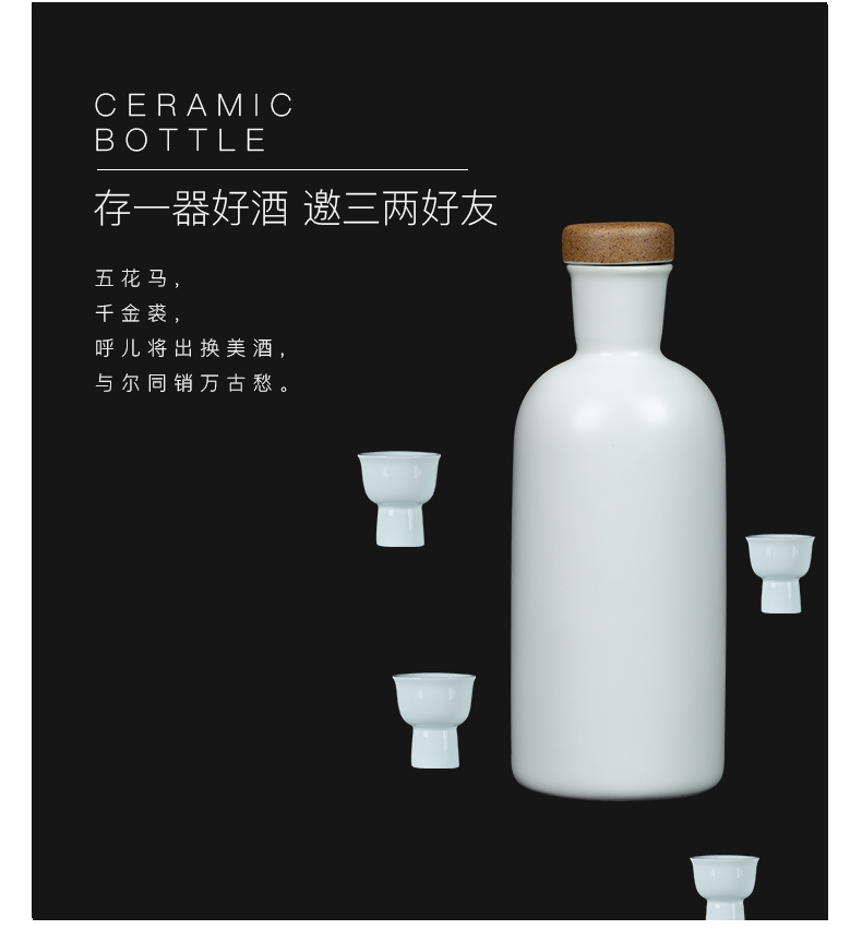 Jingdezhen ceramic bottle. Two small white liquor bottles little hip empty bottles creative sealed jars customization