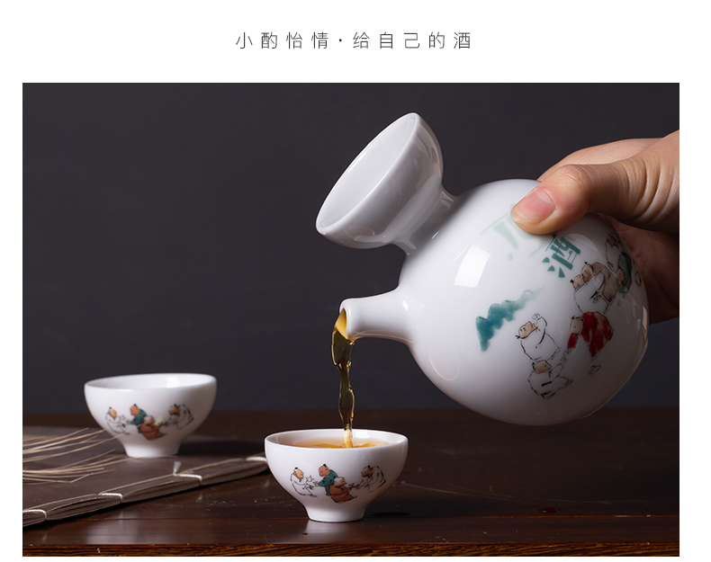 Jingdezhen creative household liquor bottle wine bottle sealed ceramic jars wine bottle is empty suit gift customization