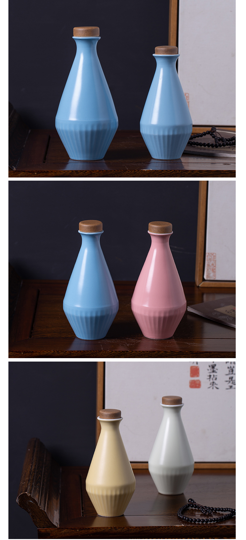Two outfit half jins of archaize of jingdezhen ceramic bottle 2 empty jars household sealed flask creative custom