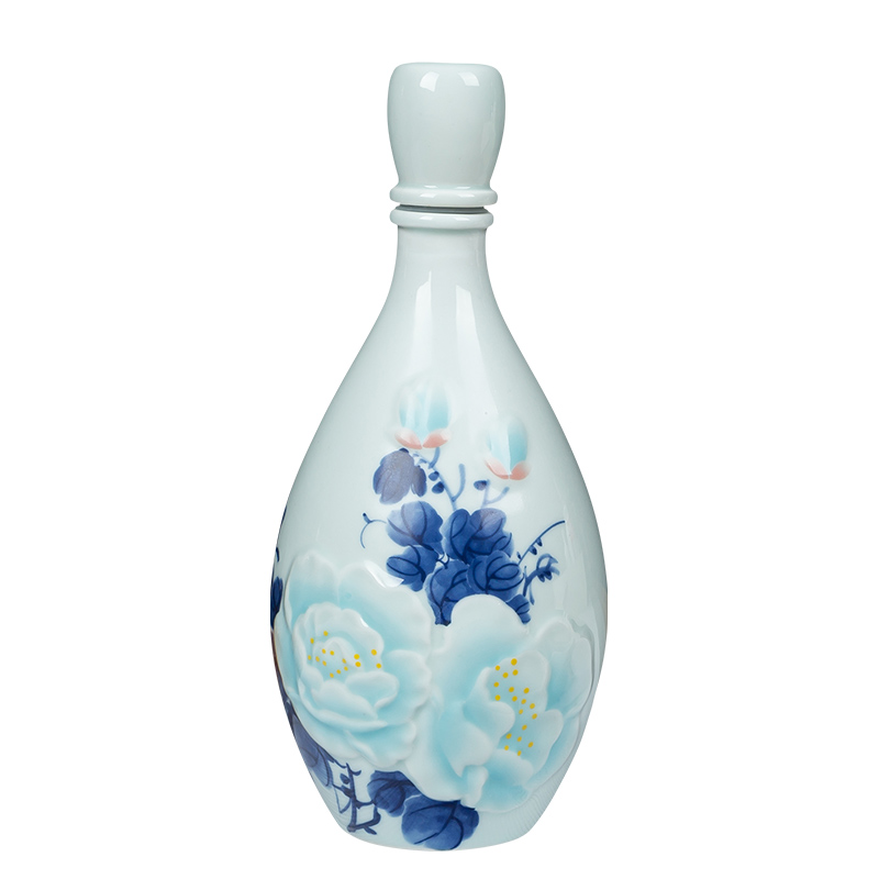 Jingdezhen ceramic jars lotus mercifully bottle archaize home hip flask a kilo a small liquor bottles of empty wine bottles