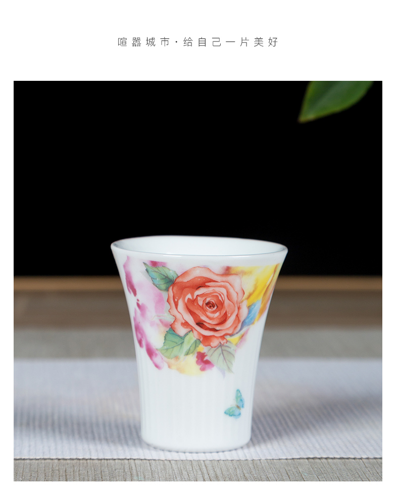 Jingdezhen gốm nhỏ ly thủy tinh trắng sáng tạo hầm rượu nhà retro Trung Quốc rượu vang trắng rượu vang bộ - Rượu vang ly rượu đẹp