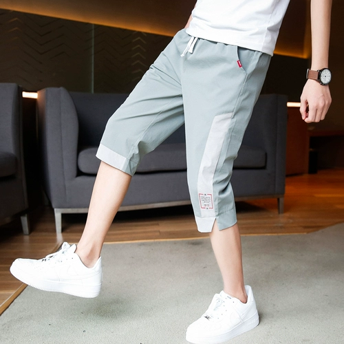 Летние тонкие штаны для отдыха, мужские спортивные шорты, в корейском стиле, свободный прямой крой, оверсайз