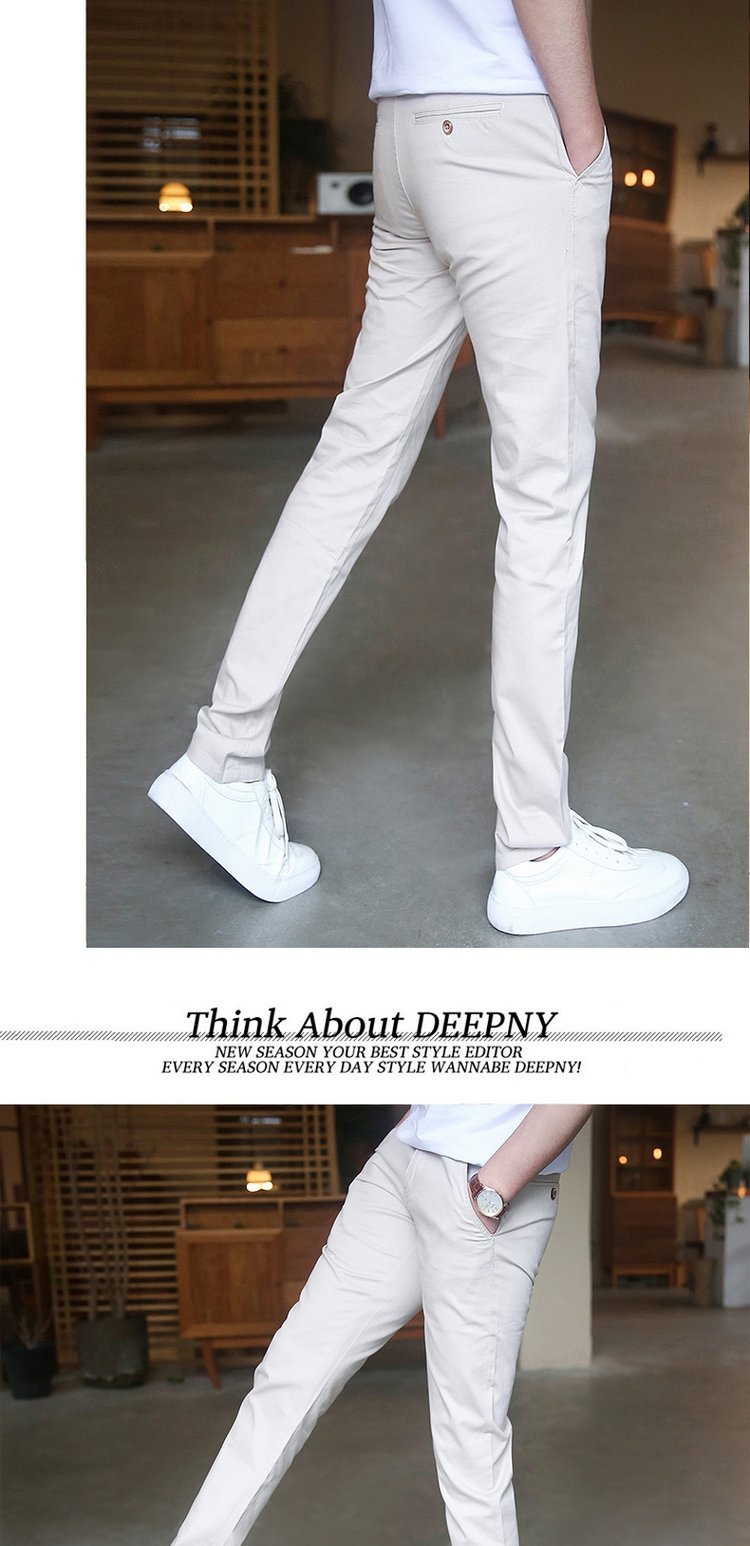 2019 quần nam mới mùa xuân quần dài Hàn Quốc quần nam thẳng nam cotton mỏng hoang dã - Quần tây thường quần thể thao