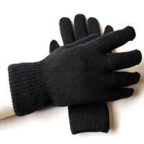 Winter Glint Thickened Black Cotton Gloves Double Wool Gloves Students Etiquette Gloves Thickened Work Gloves