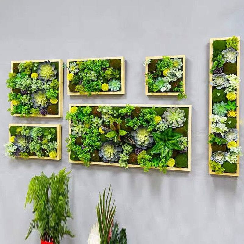 Wall wall decoration simulation green plants succulents wall hangings background wall Nordic living room wall decoration home hanging flowers