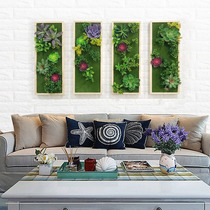 American succulent plant wall hanging background wall green plant wall decoration living room creative wall decoration pendant simulation