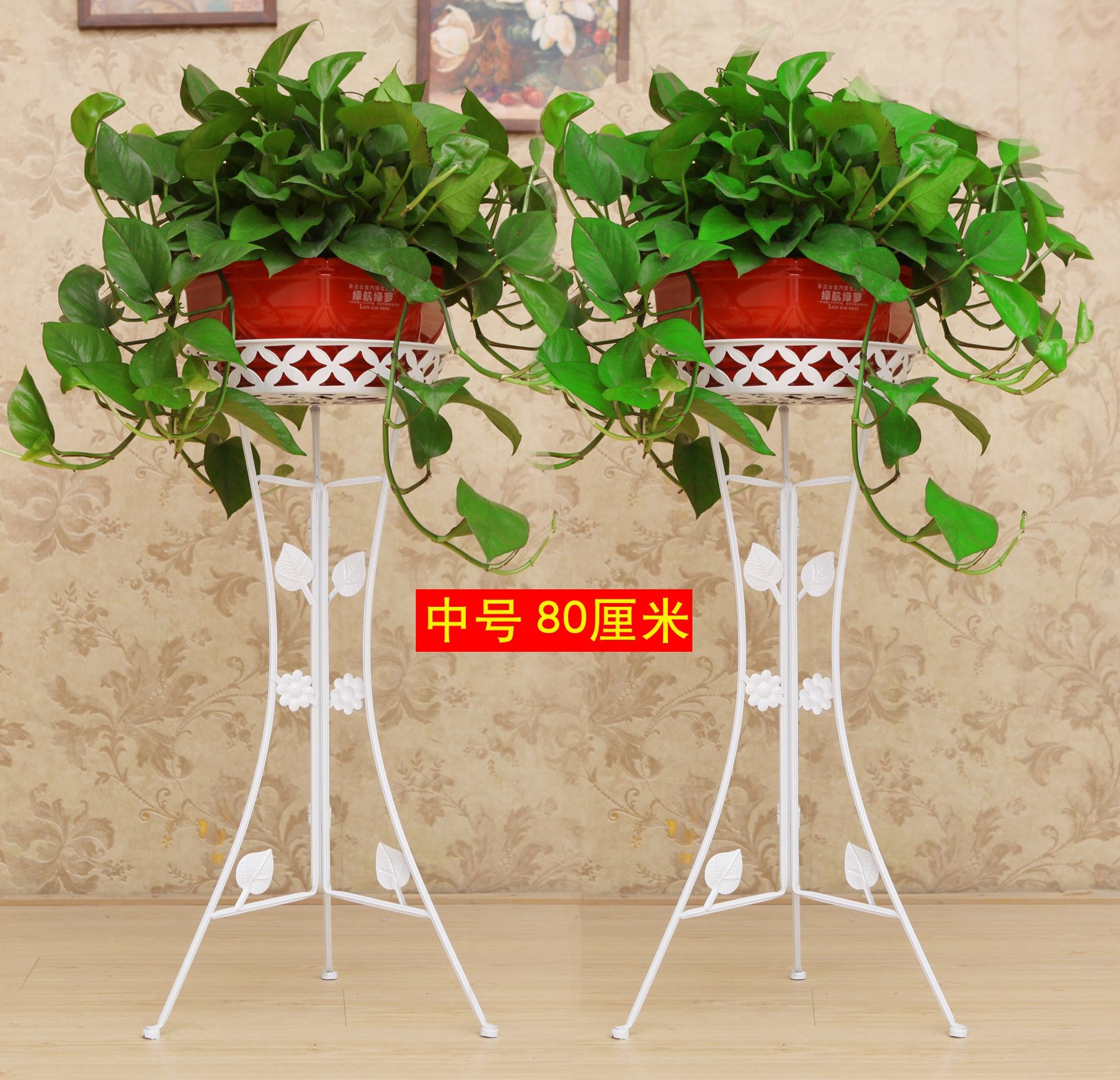 Golden Ge living room Golden Ge indoor flower rack Wrought iron country high floor shelf Flower pot rack thickened iron frame single-layer Yang