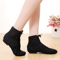 Princess cloth shoes French girl high Latin dance jazz boots black dance shoes Children girl indoor sweet