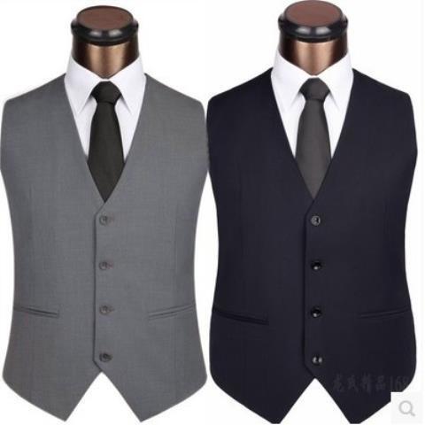 Large Size New Style Suit Vest for Men, No-Iron Men's Suit Vest, Suit Waistcoat, Korean Style Slim Fit Vest