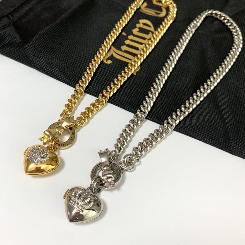 Juicy Orange Crown Gold and Silver Large Heart-Shaped Necklace Pendant That Can Be Opened Jewelry Accessory