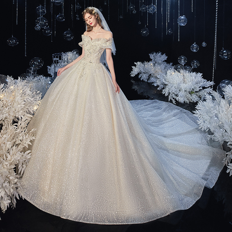 Starry sky, wedding dress, 2021 collection, open shoulders Starry sky, wedding dress, 2021 collection, open shoulders
