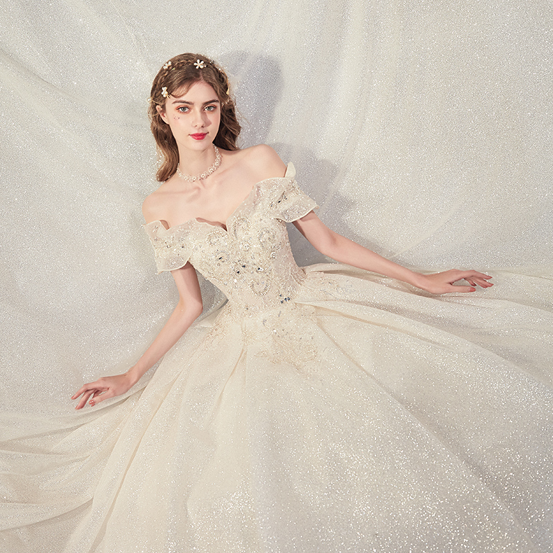 Starry sky, wedding dress, 2021 collection, open shoulders Starry sky, wedding dress, 2021 collection, open shoulders