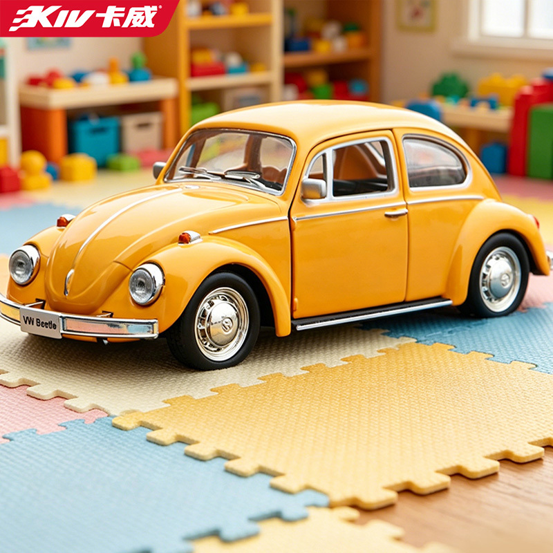 Kawei Beetle Toy Car Model Classic Car Alloy Volkswagen Retro Car for Children Boys Aged 3-6 Years