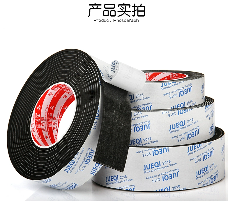 Chất kết dính mạnh mẽ Eva Black Sponge Băng Bọt Bọt Bọt Băng một mặt Chống xung kích Âm thanh Bộ đệm Niêm phong Dải cao su Không thấm nước và liền mạch Xe cao Sponge Tự dính Dải cao su 1-2-3mm