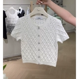 Летний трикотажный свитер для отдыха, по фигуре, оверсайз