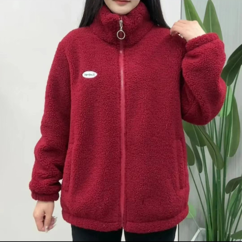 2025 Winter New Style Fleece-Lined Thickened Plus-Size Loose Coat for Women, Fashionable Casual Versatile Particle Fleece Warm Cotton Jacket