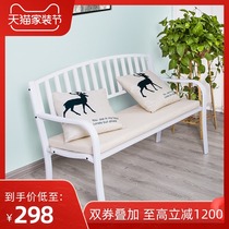 Outdoor park chair bench courtyard leisure chair wrought iron table chair bench home bench solid wood simple backrest