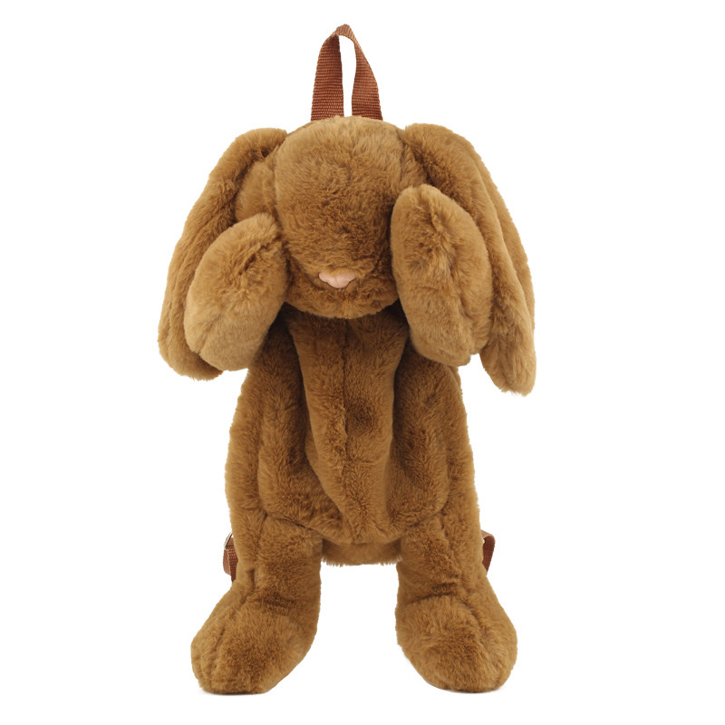 DIVAKIDS Rabbit Backpack Long Ear Rabbit Plush Bag Cute Bonnie Rabbit Doll Soft Girl Backpack Children Student