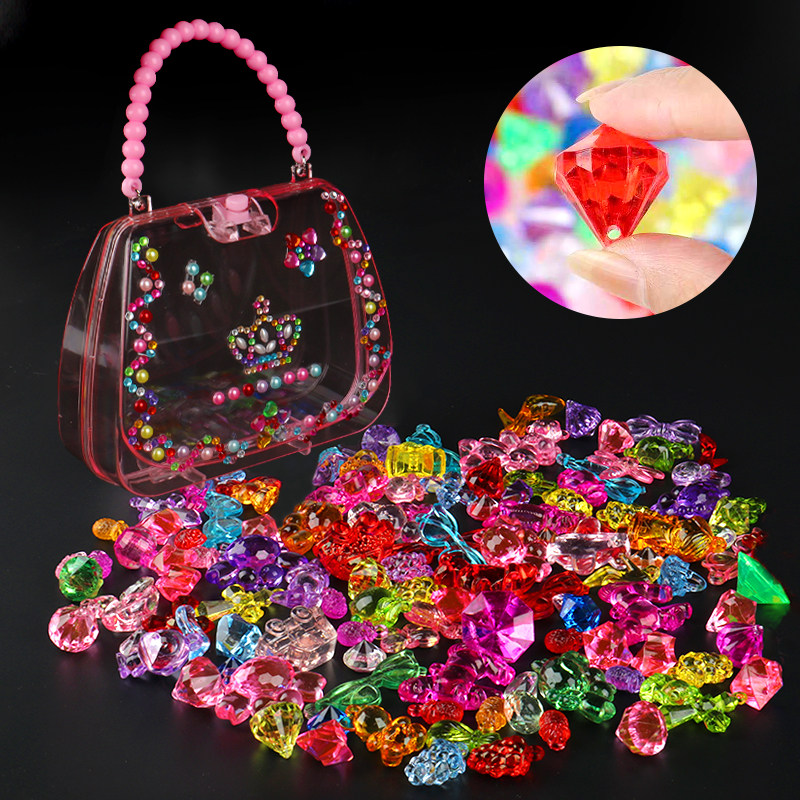 Children's crystal gem toy Crystal diamond grain Princess gem Amblyopia beaded colorful male and female children crystal stone