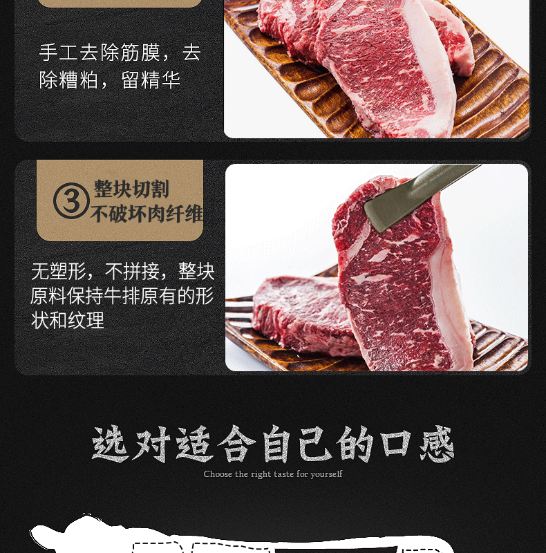 澳洲进口 今聚鲜 西冷原切牛排套餐 10片 共1300g 图4