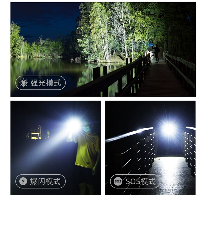 Shenhuo Y2 đèn pin ánh sáng mạnh sạc zoom cưỡi ngoài trời hợp kim nhôm chống nước siêu sáng tầm xa câu cá chiếu sáng dây đèn trang trí ngoài trời chống nước led ngoai troi