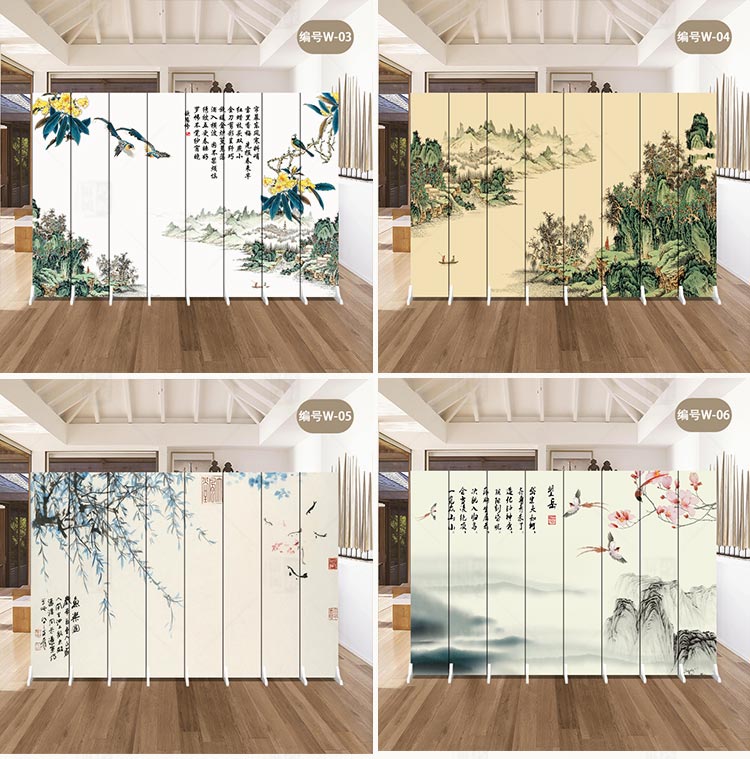Màn hình Trung Quốc mới đơn giản hiện đại di động phòng khách gấp phòng ngủ trang trí phòng ngủ gỗ rắn văn phòng vải - Màn hình / Cửa sổ bức bình phong gỗ