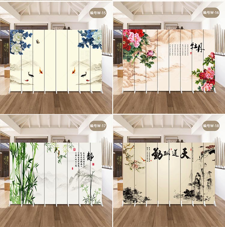Màn hình Trung Quốc mới đơn giản hiện đại di động phòng khách gấp phòng ngủ trang trí phòng ngủ gỗ rắn văn phòng vải - Màn hình / Cửa sổ bức bình phong gỗ