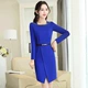 Mát gamma mùa thu thời trang dài tay trùm đầu màu rắn xu hướng thanh lịch tính khí dress 6689 mà không có vành đai các mẫu đầm đẹp 2021 váy đầm