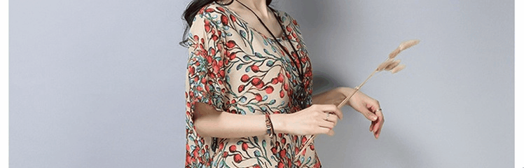 Mát gamma mới lỏng phần dài in vòng cổ thời trang in váy 820 đầm ôm body