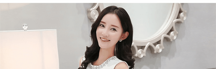 Mát mẻ mùa thu mới thời trang không tay cổ tròn Slim solid màu hoang dã 1605 váy yếm