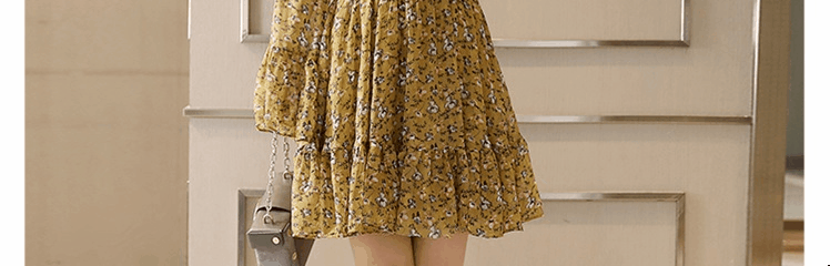 Mát aga mùa thu mới của Hàn Quốc phiên bản của xu hướng mỏng giảm béo dài tay in thời trang tính khí ăn mặc 305 đầm đẹp giá rẻ