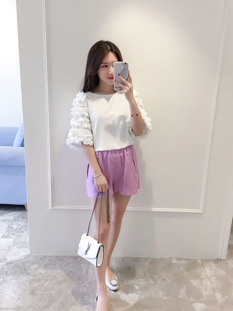Gamma mát mẻ mùa hè thời trang màu rắn khí trung giữa eo rộng quần short 8302 quần áo thời trang nữ