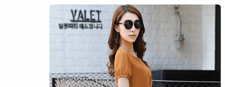 Mát ga hè hè thời trang mới tay ngắn phần dài quấn ngực Một kiểu giả hai vòng cổ ngọt ngào 7027 áo đầm dự tiệc tuổi 50