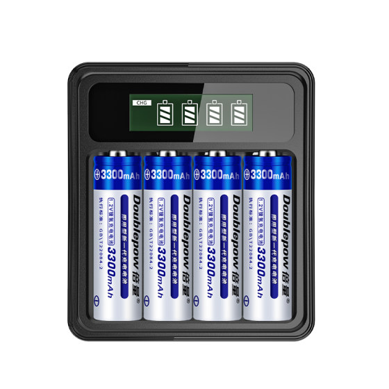 이중 용량 충전식 배터리 5호 3300mAh 대용량 ktv 마이크 마이크 장난감 57호 1.2v 장난감 스마트 잠금 장치 범용 7호 충전기 세트 AAA