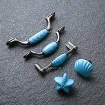 Green bronze ceramic crack handle European antique single hole clothing cabinet drawer handle furniture hardware cabinet door handle