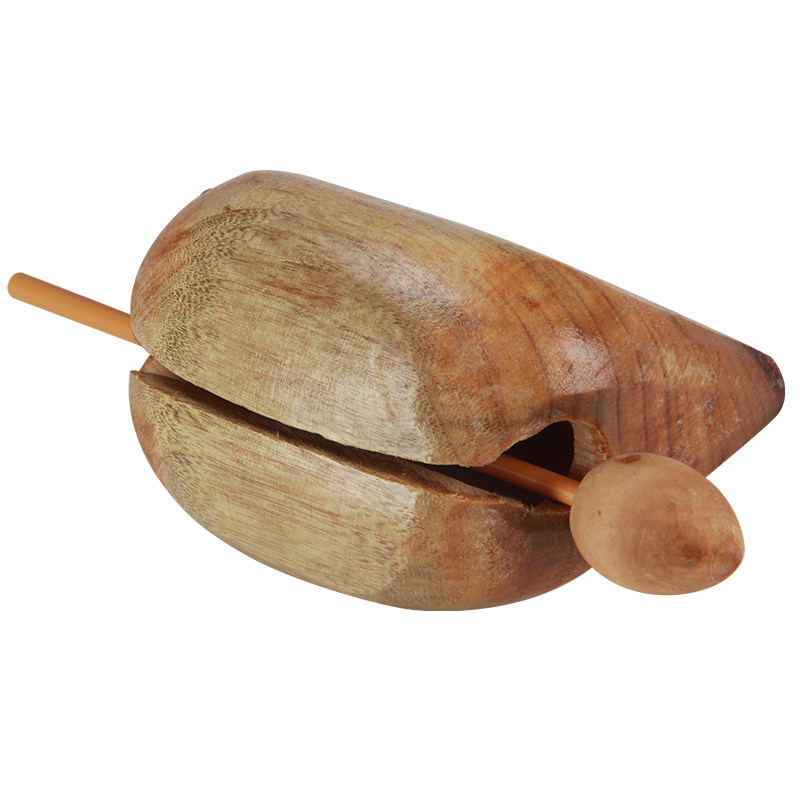 Buddhist necessities solid wood children's early education wooden fish percussion instrument raw wood color with a set of sticks