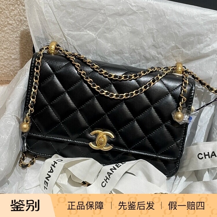 【Kkkk】Chanel Chanel Woc Double Gold Ball Bead Mini Fortune Bag Coin Purse Shoulder Crossbody Bag
