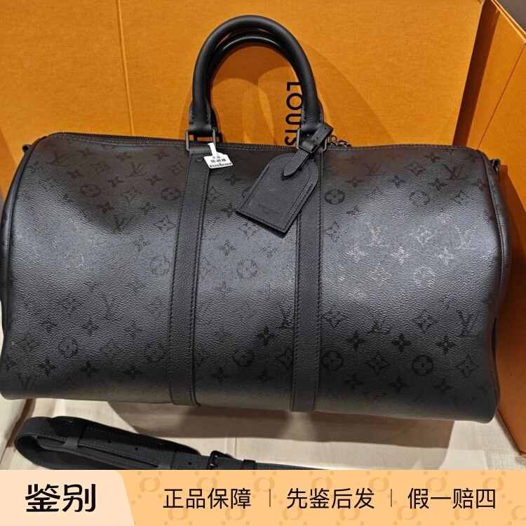 【Kkkk】Lv Louis Vuitton 2026 New Model Keepall 45 Black Warrior Monogram Full Print Travel Bag